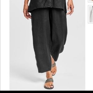 Flax Black Linen Pants Sz M